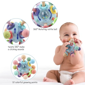 Baby Sensory Montessori Toy for Infants and Newborns - Teething Relief and Travel Friendly