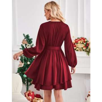 Amoretu V Neck Wrap Dress for Women - Spring Style