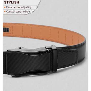 BULLIANT Adjustable Ratchet Belt for Men - Perfect Fit & Style