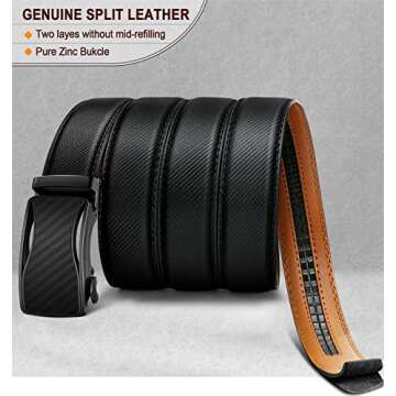 Stylish BULLIANT Men's Adjustable Ratchet Belt for All Occasions