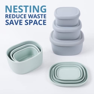 Explore BLUE GINKGO Nesting Silicone Containers - Set of 3