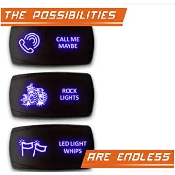 Custom Horizontal Rocker Switch - Design Your Own - Stark