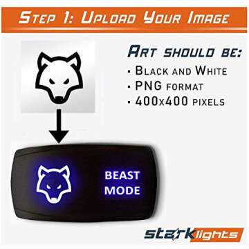 Custom Horizontal Rocker Switch - Design Your Own - Stark