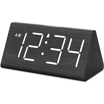 DreamSky Wooden Digital Alarm Clock - Perfect for Heavy Sleepers