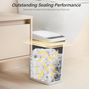 FRESHLIX Touchless Bathroom Trash Can Odor-Control Automatic