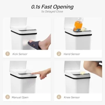 FRESHLIX Touchless Bathroom Trash Can Odor-Control Automatic