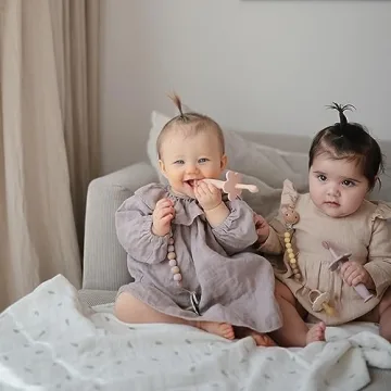 Mushie Flower Toddler Training Toothbrush in Blush