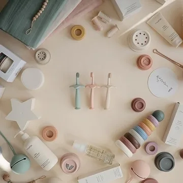 Mushie Flower Toddler Training Toothbrush in Blush