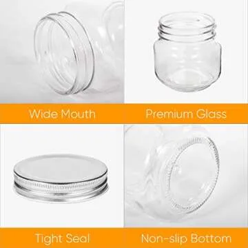 Accguan Mason Jars - 24 Pack 8 Oz Jars with Lids