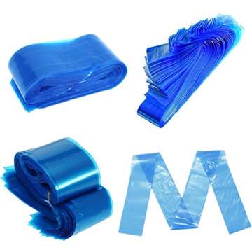Yuelong 125pcs Tattoo Clip Cord Covers Sleeves Disposable Hygiene Tattoo Cord Sleeves Blue Plastic B...
