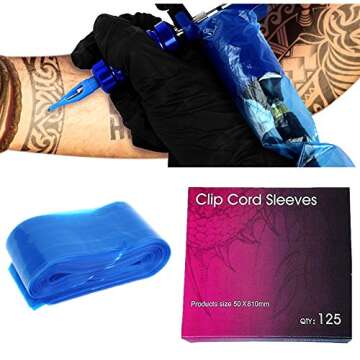 Yuelong 125pcs Tattoo Clip Cord Covers for Hygiene Safety
