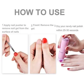 Mini LED UV Lamp & Cuticle Pusher Set for Nail Art