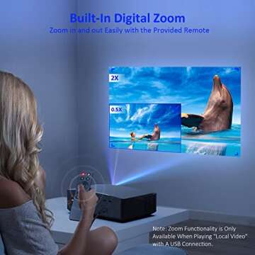 NexiGo PJ20 Outdoor Projector, Movie Projector with WiFi and Bluetooth, Native 1080P, Dolby_Audio Sound Support, Compatible w/TV Stick,iOS,Android,Laptop,Console