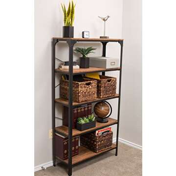 BIRDROCK HOME Woven Storage Shelf Organizer Baskets with Handles - Set of 3 - Abaca Wicker Basket - ...