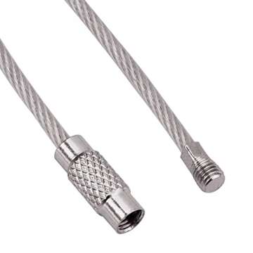 Keychain, Wisdompro 20 Pack of 4.3 Inches Stainless Steel Wire Key Ring Loop 2mm Wire Keychain Cable for Hanging Luggage Tags, Keyrings and ID Tag Keepers - Silver
