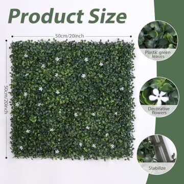 SNOWSTAR Green Grass Claw Clip Organizer Holder,Claw Clip Holder and Storage Decoration,20*20 inch H...