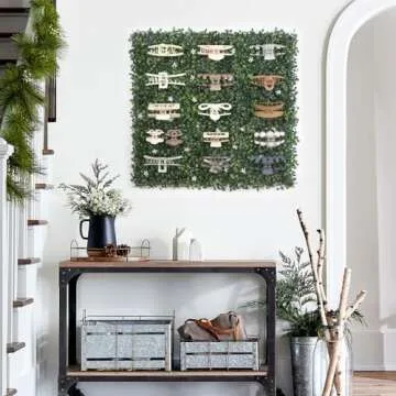 SNOWSTAR Green Grass Claw Clip Organizer Holder,Claw Clip Holder and Storage Decoration,20*20 inch Hair Clip Organizer Grass Greenery Stand for Women and Girl,Hair Clips Decor Display for Wall Green