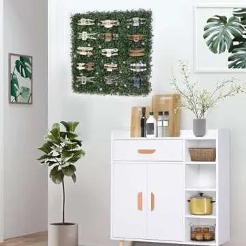 SNOWSTAR Green Grass Claw Clip Organizer Holder,Claw Clip Holder and Storage Decoration,20*20 inch Hair Clip Organizer Grass Greenery Stand for Women and Girl,Hair Clips Decor Display for Wall Green