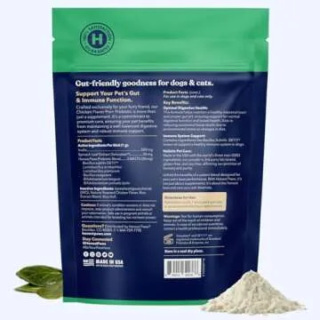 Honest Paws Probiotics for Dogs - Digestive & Immune Support Powder with Prebiotic Made in The USA, Chicken Flavor (30 Sticks)