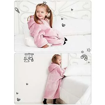 Wearable Blanket Hoodie for Kids Ages 2-6 Years