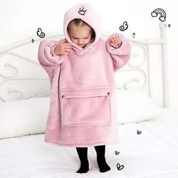 Wearable Blanket Hoodie for Kids Ages 2-6 Years