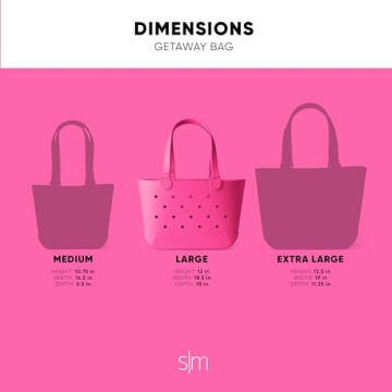 Simple Modern Beach Bag Rubber Tote | Waterproof Large Tote Bag with Zipper Pocket for Beach, Pool Boat, Groceries, Sports | Getaway Bag Collection | Malibu