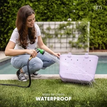 Simple Modern Beach Bag Rubber Tote | Waterproof Large Tote Bag with Zipper Pocket for Beach, Pool Boat, Groceries, Sports | Getaway Bag Collection | Malibu