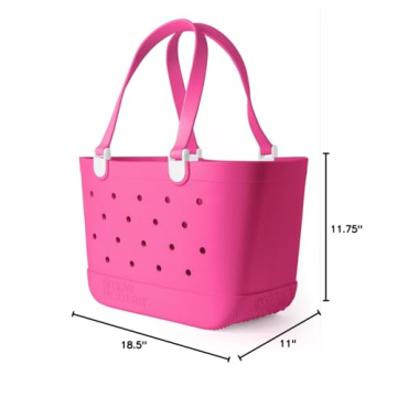 Simple Modern Beach Bag Rubber Tote | Waterproof Large Tote Bag with Zipper Pocket for Beach, Pool Boat, Groceries, Sports | Getaway Bag Collection | Malibu