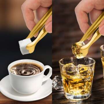 Mini Serving Tongs, Anytrp 18-Packs Stainless Steel Sugar Tongs, 4.3 inch Ice Tongs Kitchen Appetize...