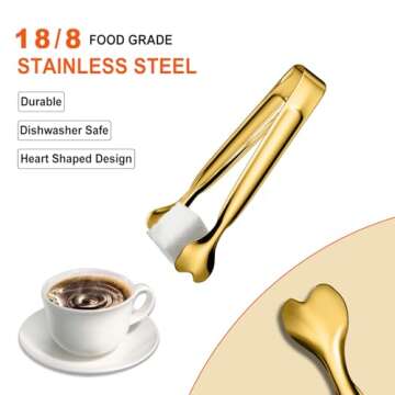 Mini Serving Tongs, Anytrp 18-Packs Stainless Steel Sugar Tongs, 4.3 inch Ice Tongs Kitchen Appetizers Tong for Coffee Bar, Tea Party, Desserts Party, Sugar and Ice Bucket