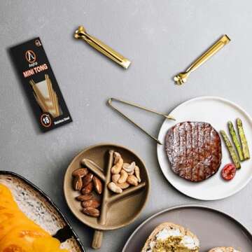 Mini Serving Tongs, Anytrp 18-Packs Stainless Steel Sugar Tongs, 4.3 inch Ice Tongs Kitchen Appetizers Tong for Coffee Bar, Tea Party, Desserts Party, Sugar and Ice Bucket