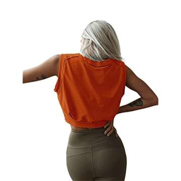 ARRIVE GUIDE Workout Crop Tops for Women Cute Loose Fit Tank Top Casual Summer Yoga Athletic Sports ...