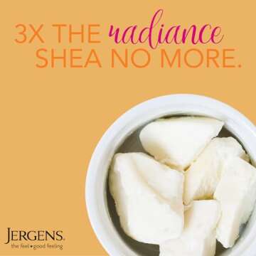 Jergens Shea Butter Hand and Body Lotion, Deep Conditioning Moisturizer, 3X More Radiant Skin, with ...