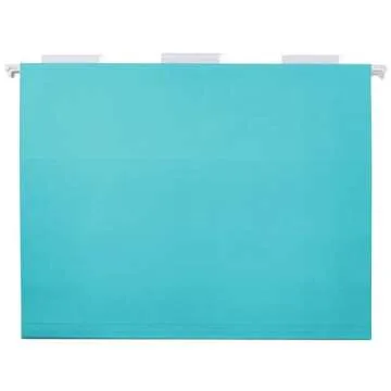 Amazon Basics Hanging File Folders, Letter Size, Aqua, 25-Pack