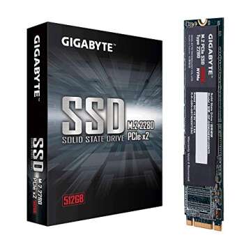 Gigabyte GP-GSM2NE8512GNTD Solid State Drive (SSD), 512 Gb Capacity; PCI-Express 3.0 x2, NVMe 1.3 Interface; M.2 2280 Form Factor; Up to 1550 MB/s Read Speed, Up to 850 MB/s Write Speed