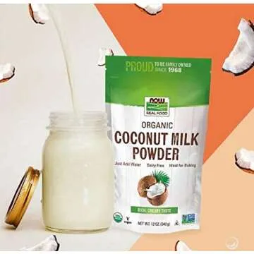 NOW Foods Coconut Milk Powder, Vegan, Just Add Water, 12-Ounce