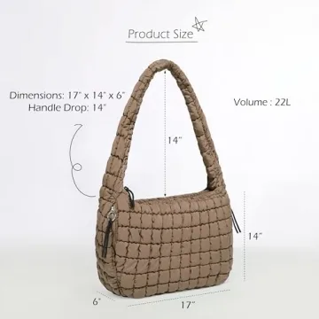 ODODOS Quilted Carryall Tote Lightweight Spacious Bag