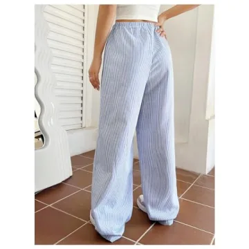 Women's Striped Wide Leg Trousers High Waist Y2K Fashion