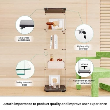 FLYMUHJIA Elegant Curio Cabinet for Collectibles Display