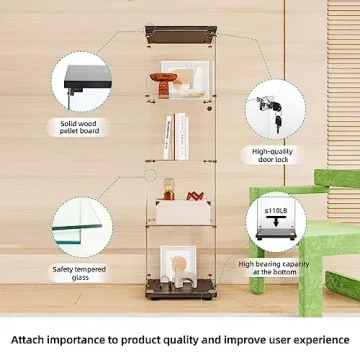 FLYMUHJIA Elegant Curio Cabinet for Collectibles Display