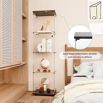 FLYMUHJIA Elegant Curio Cabinet for Collectibles Display