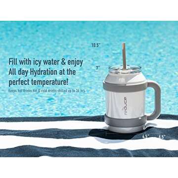 REDUCE Cold1 50 oz Insulated Stainless Steel Water Bottle