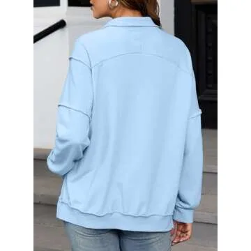 BLENCOT Half Zip Pullover - Trendy Fall Sweatshirt