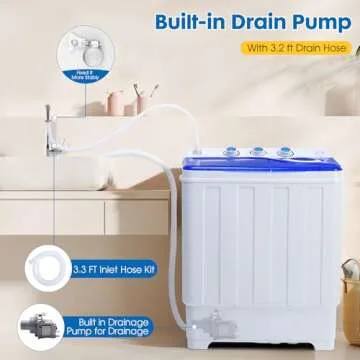 Dawmilon Portable Twin Tub Washer & Spinner - Compact & Efficient