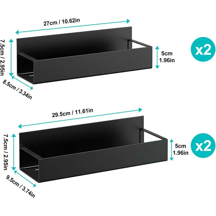 Magnetic Spice Racks - 4 Pack for Fridge Storage