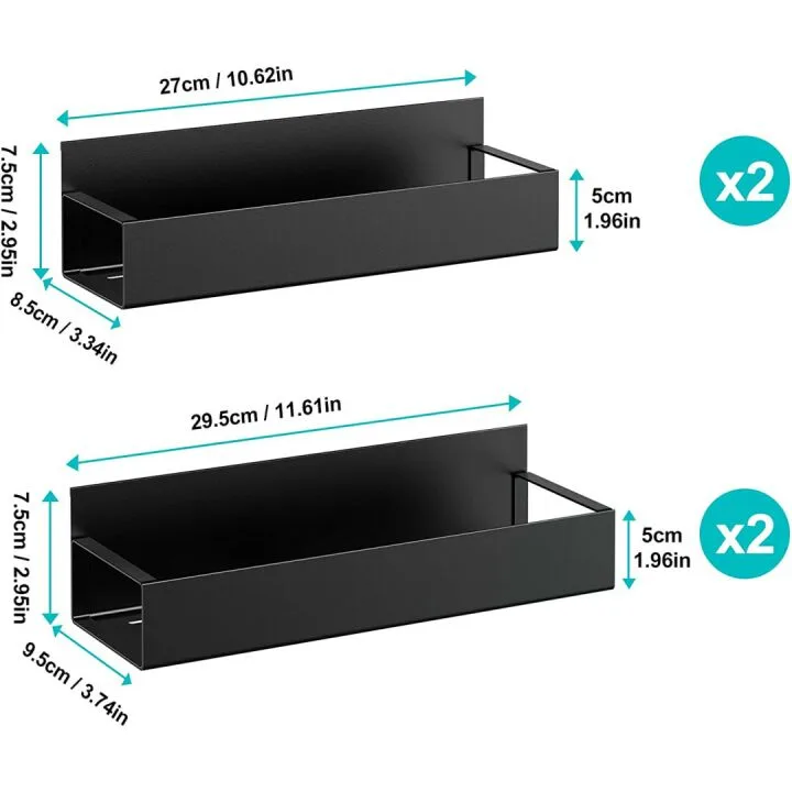 Magnetic Spice Racks - 4 Pack for Fridge Storage