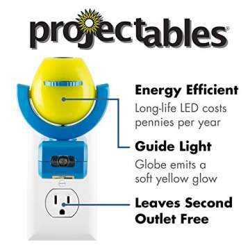 Projectables Paw Patrol LED Night Light Projector, Plug-In, Dusk-to-Dawn Sensor, Rubble, Chase, Skye, Marshall, Alex Porter, For Baby, Kids, Bedroom, Playroom, Nursery, Bathroom, 30605