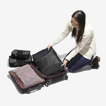 eBags Classic 6 Piece Packing Cube Set (Black)