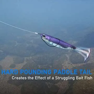 Dr.Fish Paddle Tail Swimbaits, Soft Fishing Lures for Bass Fishing, Freshwater Soft Plastic Baits Swim Shad Bait Minnow Lures Drop Shot, 2-3/4 Inches Purple