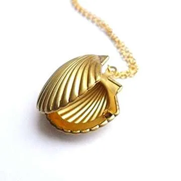 MosBug Seashell Locket Necklace for Ocean Lovers